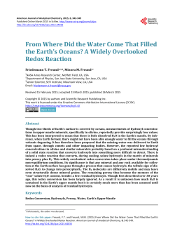From Where Did the Water Come That Filled the Earth`s Oceans? A