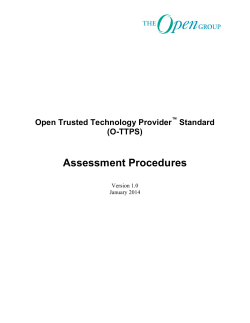 O-TTPS Assessment Procedures - O