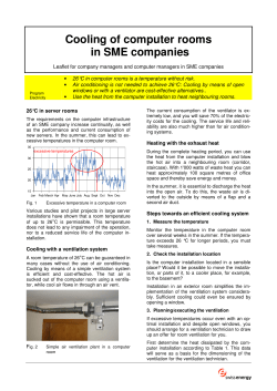 Cooling of computer rooms in SME companies