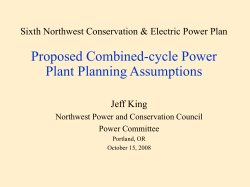 Revised Combined-Cycle Planning Assumptions