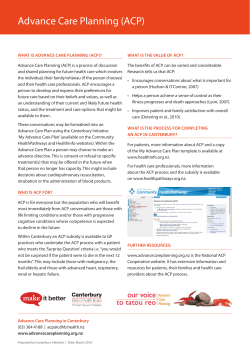 Advance Care Planning (ACP)