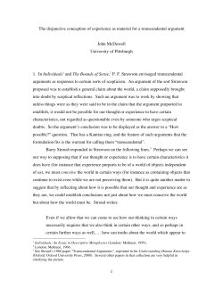 1 The disjunctive conception of experience as
