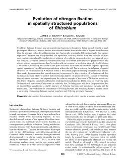 Bever, J. D. and E. Simms. 2000. Evolution of Nitrogen Fixation in