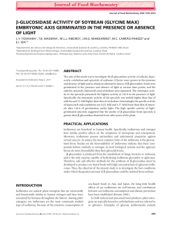 &Icirc;&sup2;&acirc;&bull;`GLUCOSIDASE ACTIVITY OF SOYBEAN (GLYCINE MAX