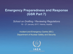 Emergency Preparedness and Response (GSR Part 7)