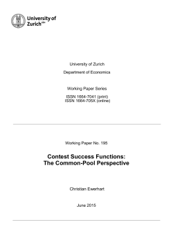 Contest Success Functions: The Common-Pool