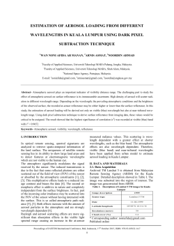 estimation of aerosol loading from different wavelengths in kuala