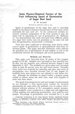 Some Physico-Chemical Factors of the Fruit Influencing Speed of