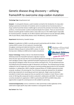 Genetic disease drug discovery &ndash; utilising frameshift to overcome
