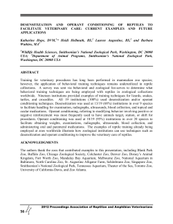 desensitization and operant conditioning of reptiles to facilitate