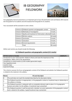 A: Fieldwork question and geographic context (0