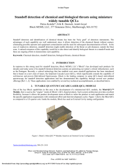 Standoff detection of chemical and biological threats using miniature