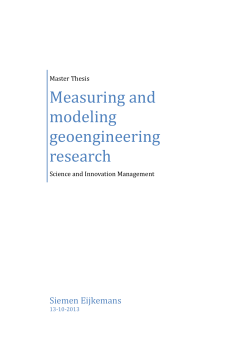 Measuring and modeling geoengineering research