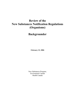 Review of the New Substances Notification Regulations (Organisms