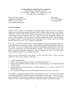 Game Theory for Political Science