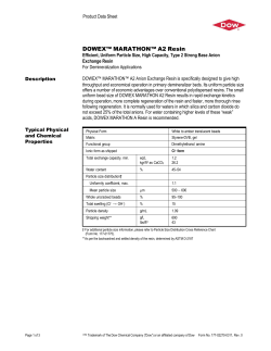 DOWEX&trade; MARATHON&trade; A2 Resin - The DOW Chemical Company