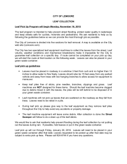 CITY OF LEMOORE LEAF COLLECTION Leaf Pick Up Program will