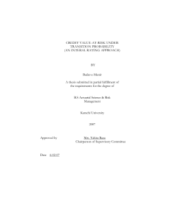 CREDIT VALUE-AT-RISK UNDER TRANSITION PROBABILITY (AN