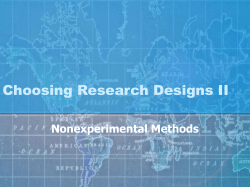 Choosing Research Designs II