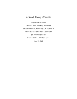 economic theory of suicide - California State University, Northridge
