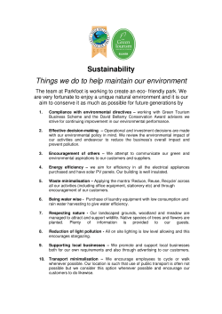Sustainability Things we do to help maintain our environment