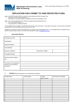 Application for Permit to Take Protected Flora