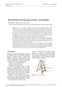 Municipal Waste-to-Energy plants in Poland &ndash; current projects