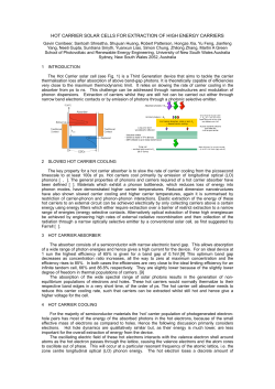 hot carrier solar cells for extraction of high energy carriers