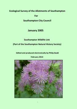 2005 &ndash; Ecological Survey of the Allotments of Southampton