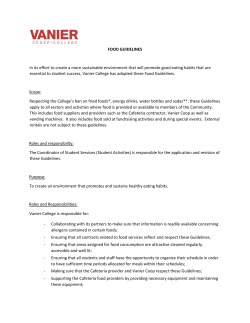 FOOD GUIDELINES In its effort to create a more