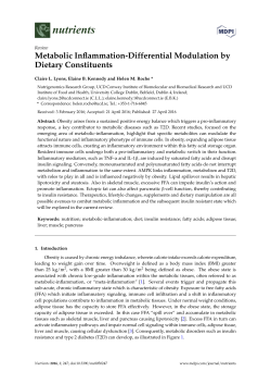 Metabolic Inflammation-Differential Modulation by Dietary