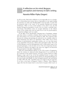 A reflection on his mind: Bergson, perception and memory in Dal&iacute;`s
