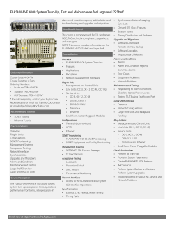 FLASHWAVE 4100 System Turn-Up, Test and