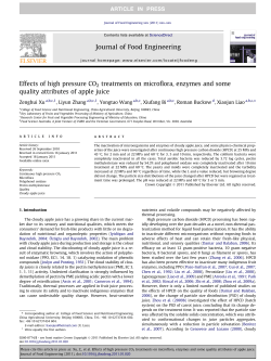 Effects of high pressure CO2 treatments on microflora, enzymes and
