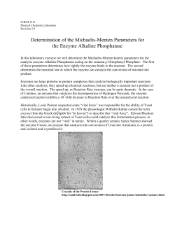 Determination of the Michaelis-Menten Parameters for the Enzyme