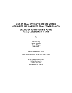 use of coal drying to reduce water consumed in