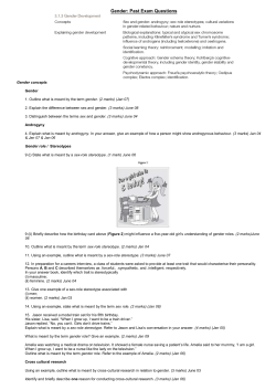 PSYB1 Gender practice qs JM09