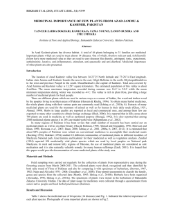 medicinal importance of few plants from azad jammu