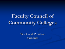 Fundamental FCCC Positions - Faculty Council of Community