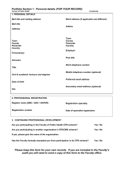 Section 1 - Faculty of Public Health