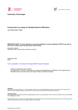 University of Groningen Construction of a setup for Ultrafast Electron