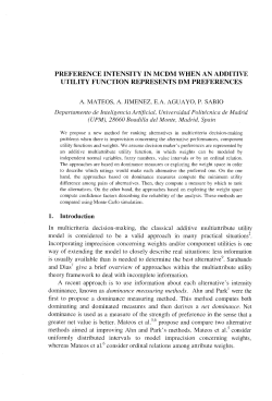 preference intensity in mcdm when an additive utility function