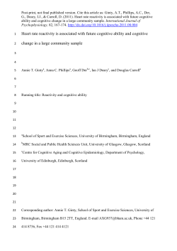 Heart rate reactivity is associated with future cognitive ability and