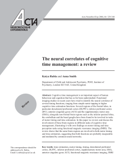 The neural correlates of cognitive time management: a review