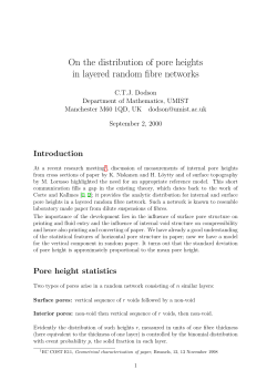 On the distribution of pore heights in layered random fibre networks