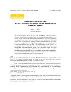 Market Concentration, Local Ownership and Media Autonomy in the