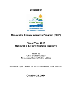 FY 2015 Renewable Electric Storage Solicitation