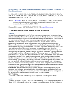 Social Cognitive Correlates of Sexual Experience and