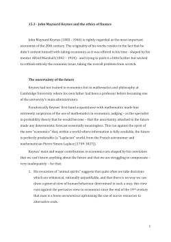 15.3 - John Maynard Keynes and the ethics of finance John