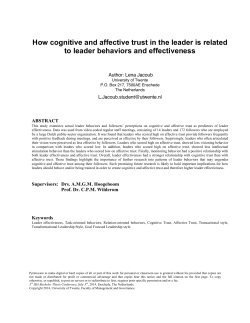 How cognitive and affective trust in the leader is related to leader